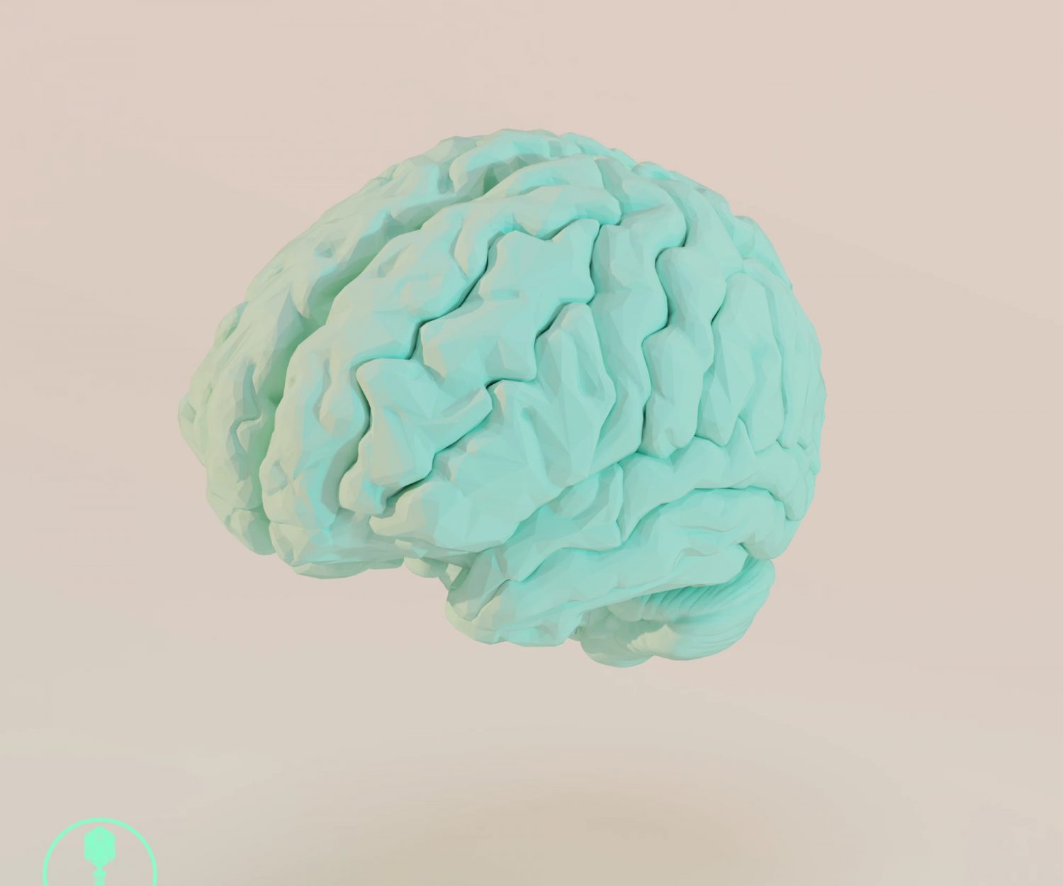 green brain on beige